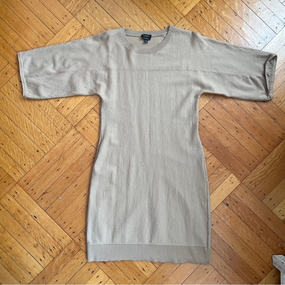 Talbots Merino Wool Tan Camel Sweater Dress - Picture 1 of 7